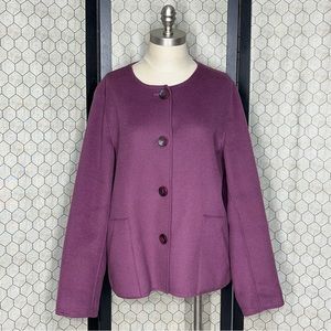 J. Jill Wool, Angora Rabbit Hair, & Nylon Blend Button Down Jacket